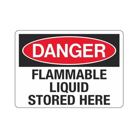 Danger Flammable Liquid Stored Here Sign